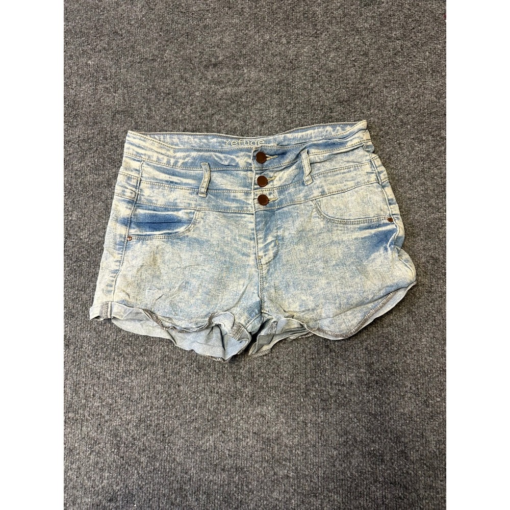 Refuge Denim Shorts Womens Size 6 Light Acid Wash High Waisted 3 Button Fly